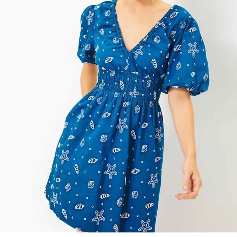Lilly Pulitzer Kilynn Short Sleeve Eyelet Dress Size 10